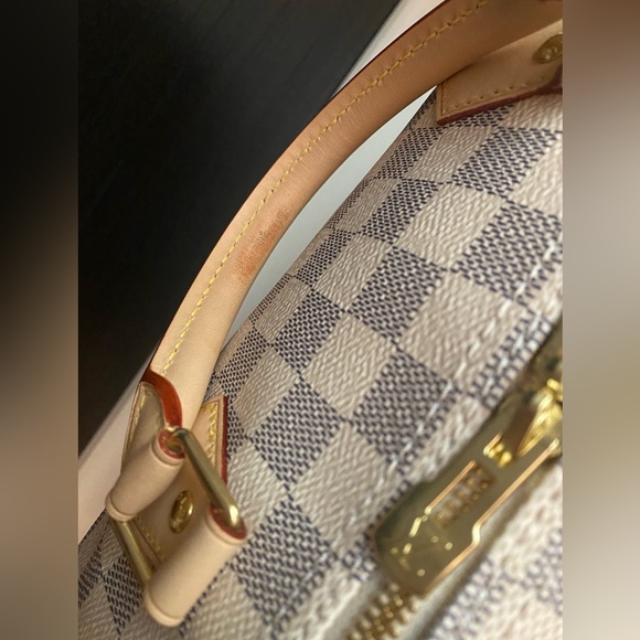 ❌SOLD❌Louis Vuitton Speedy 30 Bandouliere Damier Azur White Crossbody Bag *Mint - Picture 5 of 15